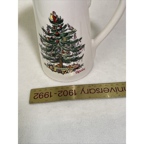 Vintage Spode Christmas Tree Pitcher Vase Teleflora Gift 32 Oz 7in - Picture 7 of 7